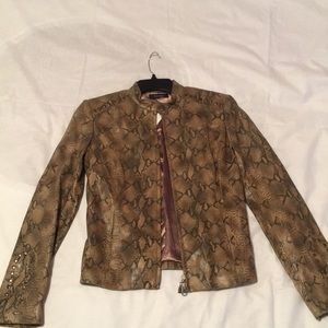 Printed leather jacket